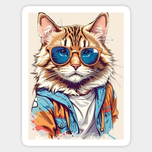 Hipster Cat Sticker